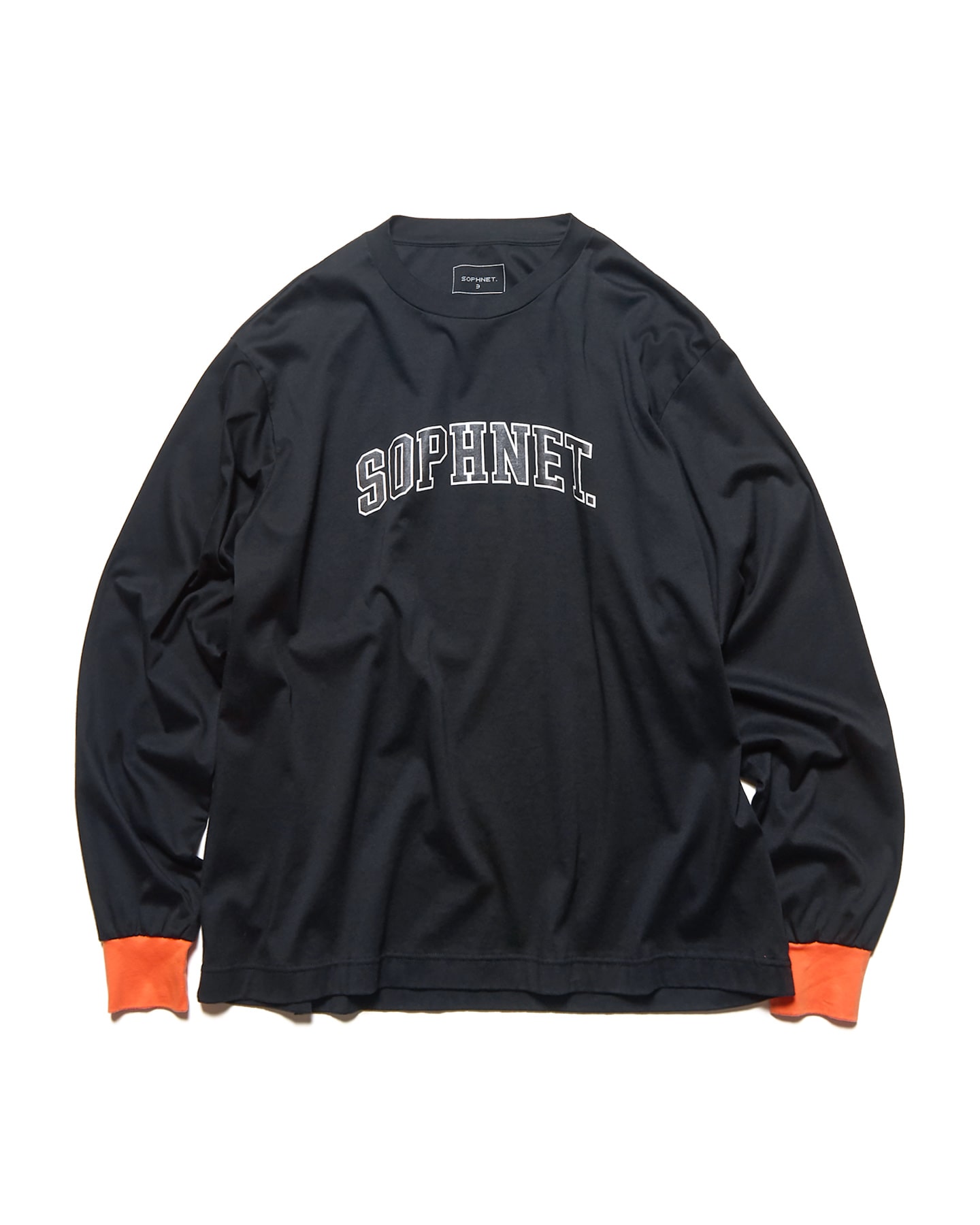 SOPH. | COLLEGE LOGO COLOR RIBBED L/S WIDE TEE(2 (M) BLACK):