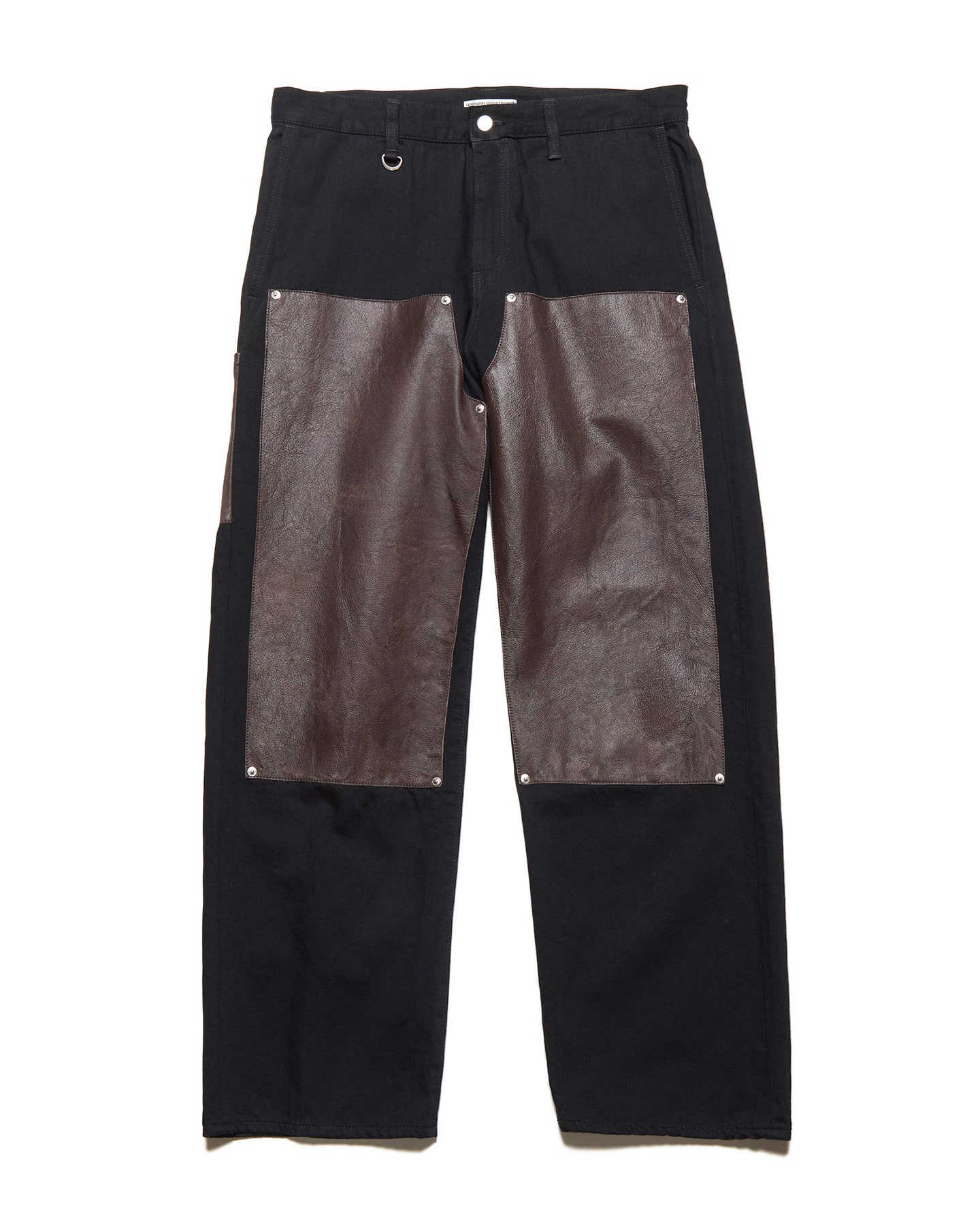 SOPH. | LEATHER DOUBLE KNEE DENIM PAINTER PANTS(2 (M) BLACK):