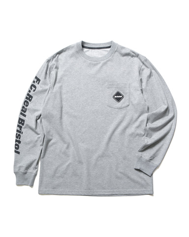 絹100%F.C.Real Bristol L/S BORDER POCKET TEE