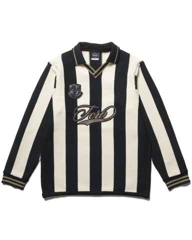 SOPH. | STRIPE KNIT SHIRT(M BLACK):