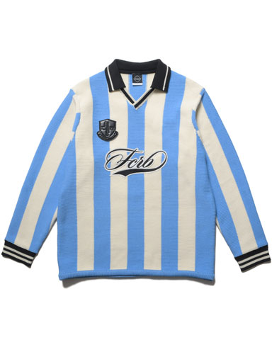 SOPH. | STRIPE KNIT SHIRT(M LIGHT BLUE):