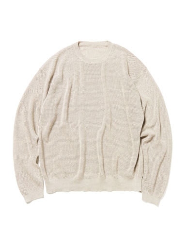 SOPH. | LINEN MESH OVERSIZED CREWNECK KNIT(M BLACK):