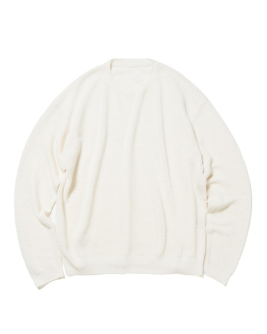 SOPH. | LINEN MESH OVERSIZED CREWNECK KNIT(M BLACK):