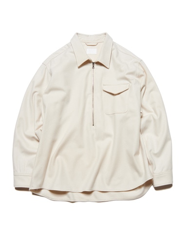SOPH. | LIGHT MELTON WOOL HALF-ZIP SHIRT(1 (S) OFF WHITE):