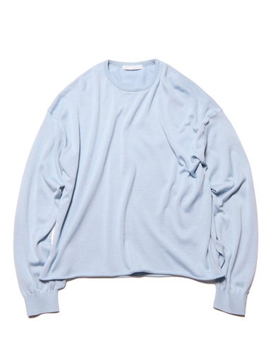 SOPH. | COTTON SILK CREWNECK KNIT(2 (M) LIGHT BLUE):