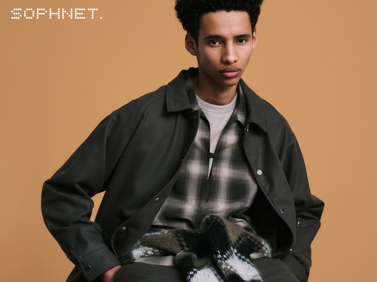 【未使用タグ付】SOPHNET. ソフネット　バンダナ切替　ポロシャツ　黒　XL SOPHNET．(ソフネット) TAPERED CROPPED PANTSクロップドパンツ