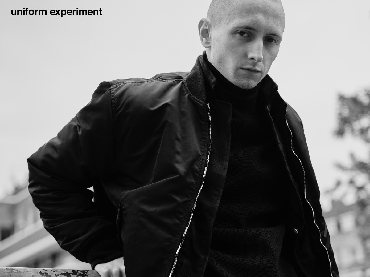 uniform experiment スリーブ切り替え モッズ コート 黒 3 ユニフォーム エクスペリメント×アルファ インダストリーズ